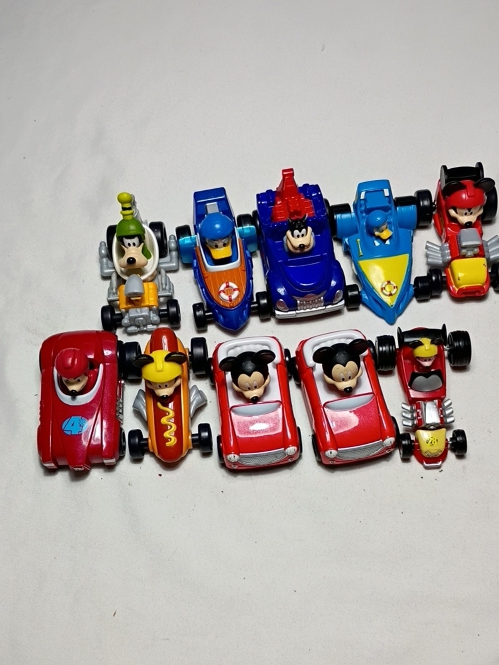 EUC LOT of 10 Disney Roadster Racers Diecast Mattel Mickey, Donald and friends